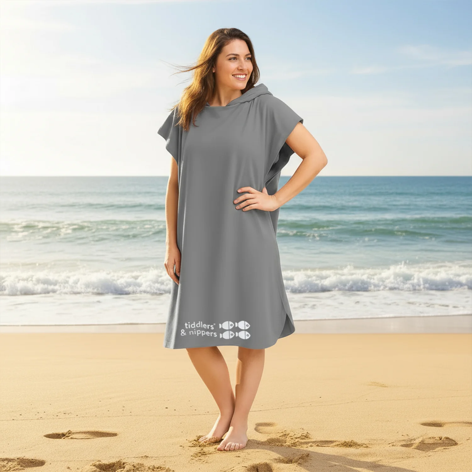 Adults, Older Children (11+) and Teenagers Hooded Poncho Microfiber Towel - Image 13