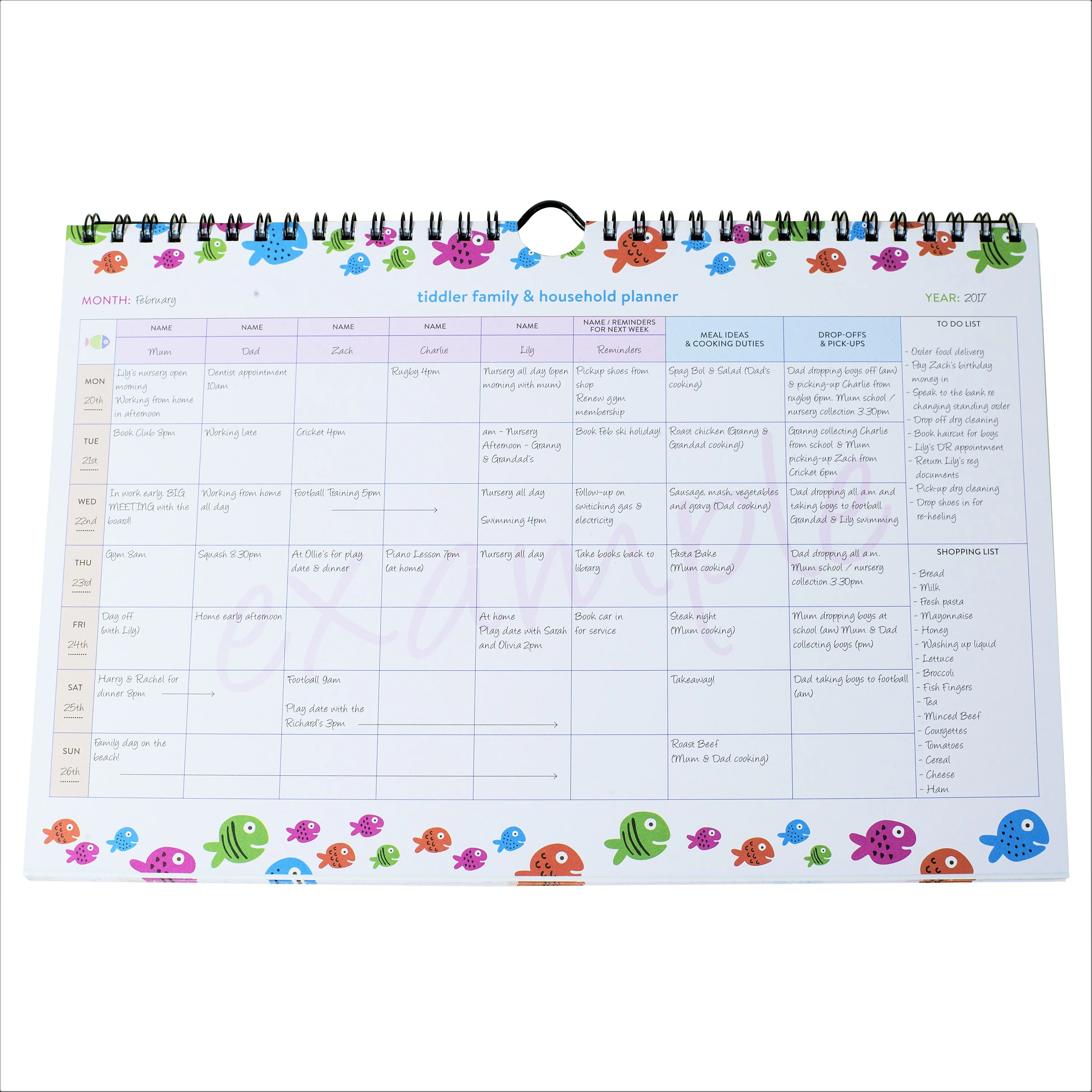 Family Weekly Household A4 Undated Planner Any Year Diary Suitable for any year / 2025 - Image 5