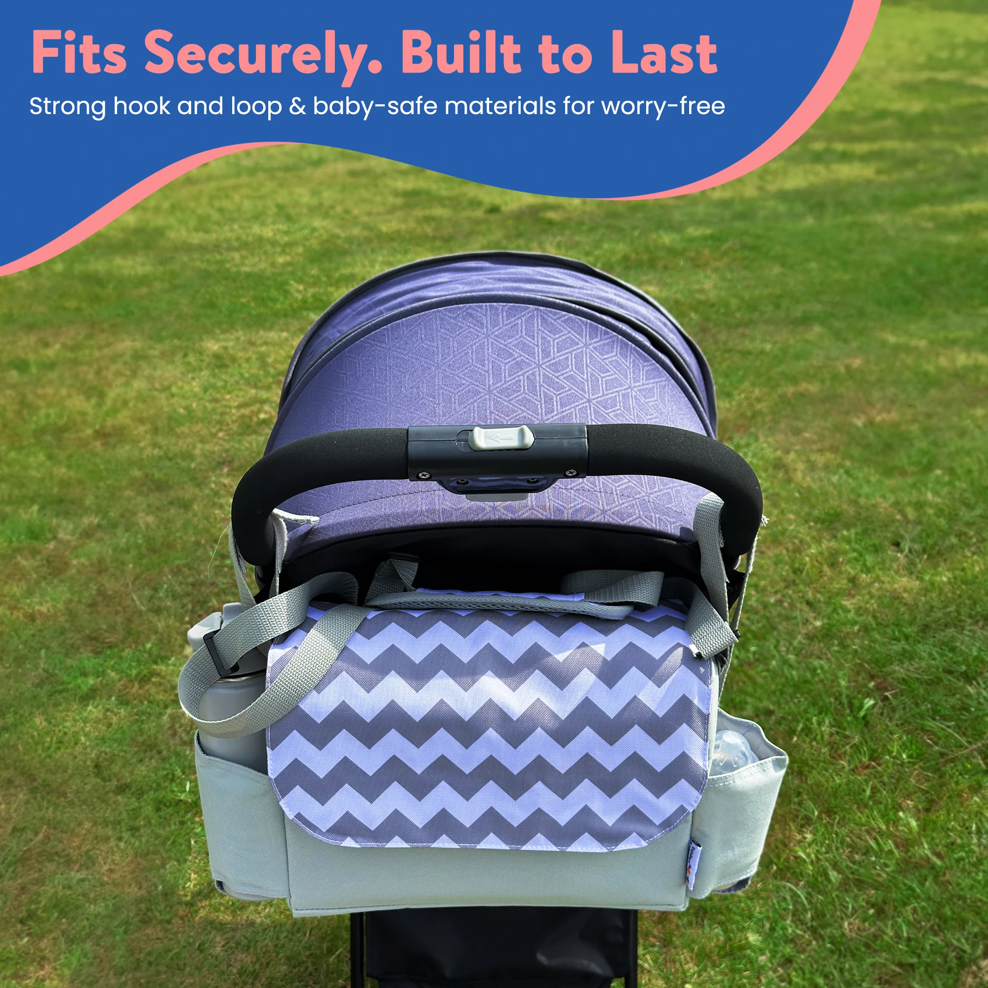 Tiddler Pram / Pushchair Organiser Bag - Large Capacity Universal Stroller / Buggy Bag with 2 Cup Holders - Image 14