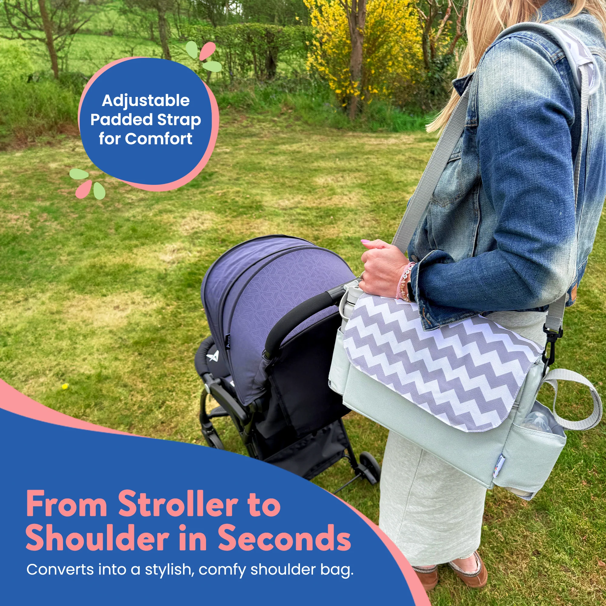 Tiddler Pram / Pushchair Organiser Bag - Large Capacity Universal Stroller / Buggy Bag with 2 Cup Holders - Image 15