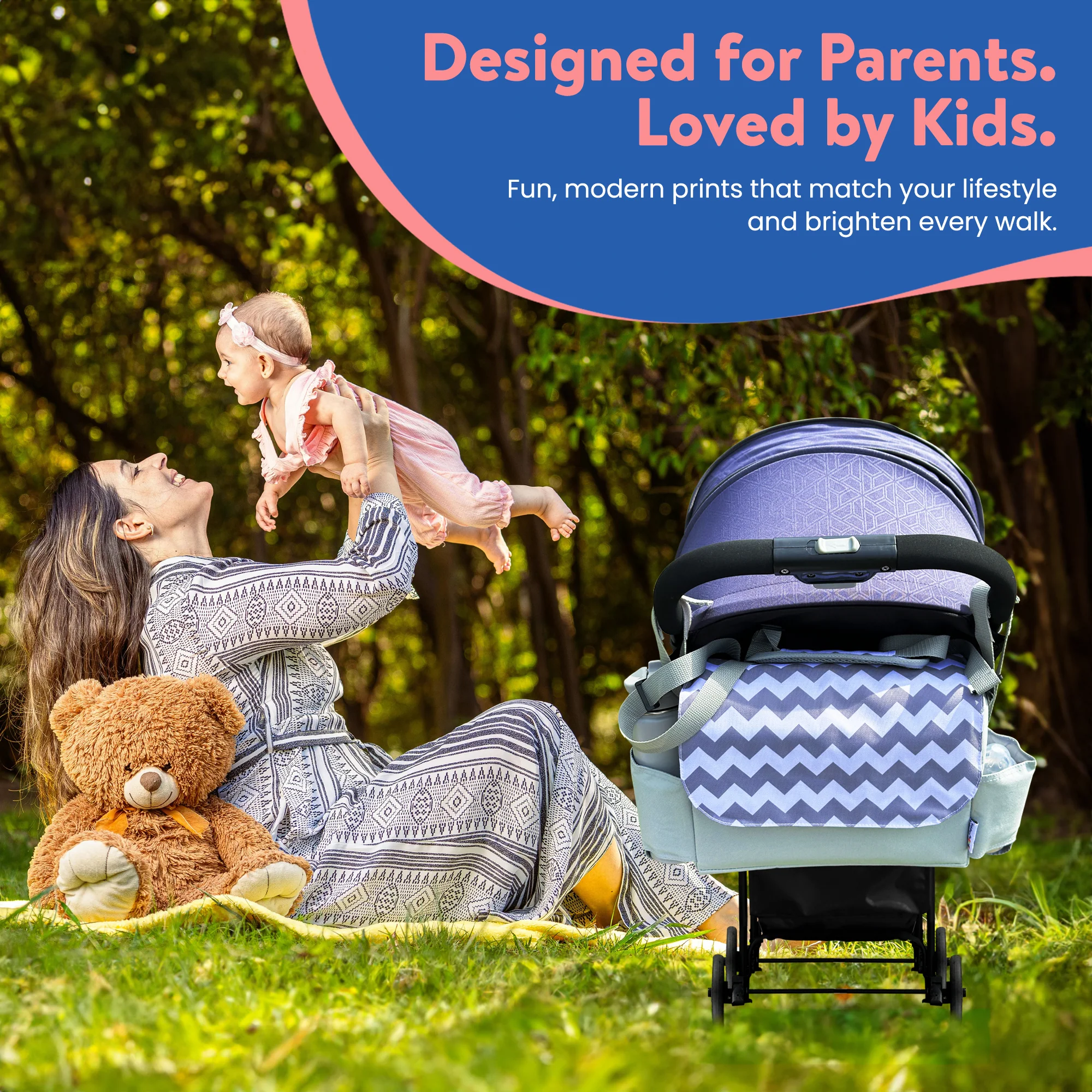 Tiddler Pram / Pushchair Organiser Bag - Large Capacity Universal Stroller / Buggy Bag with 2 Cup Holders - Image 16