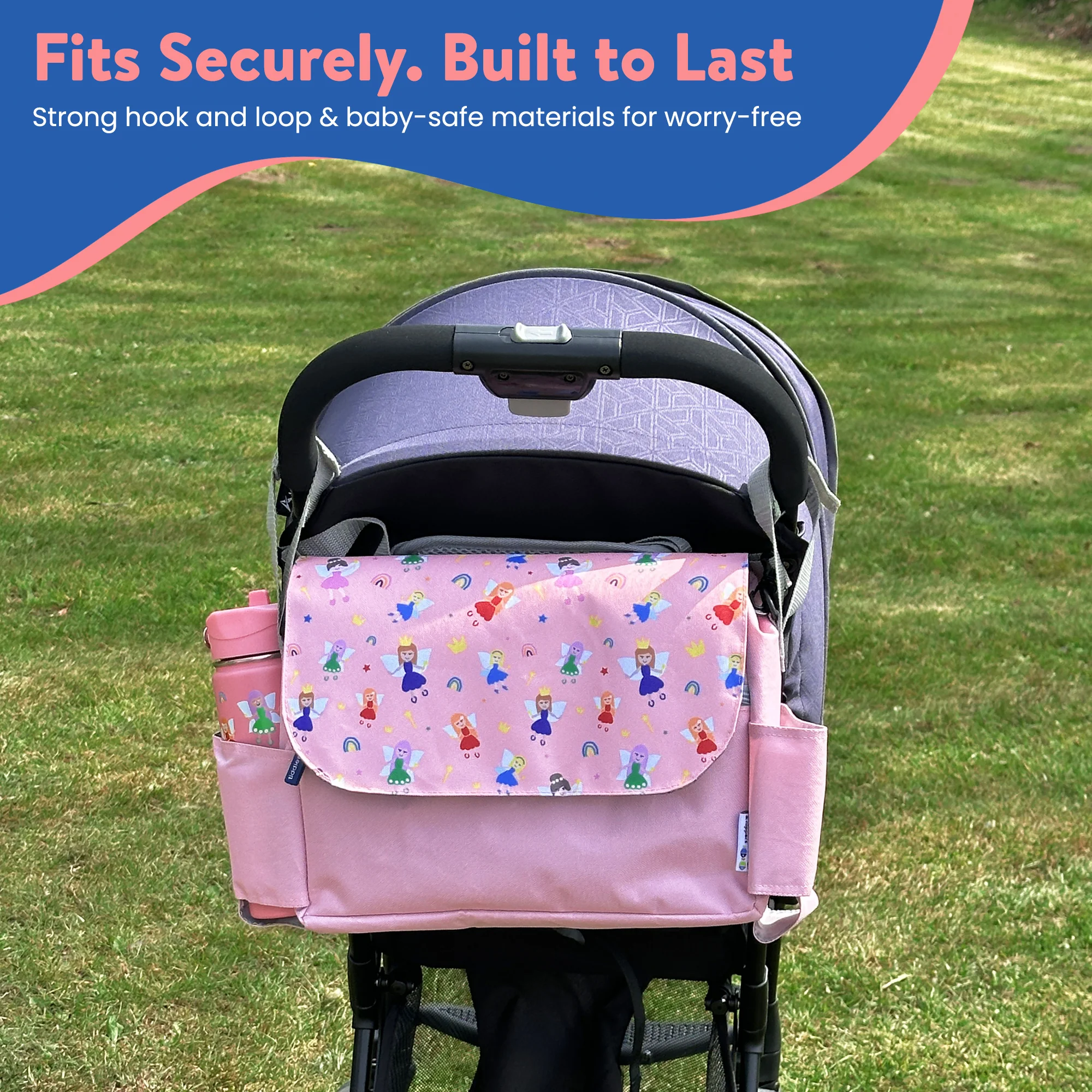 Tiddler Pram / Pushchair Organiser Bag - Large Capacity Universal Stroller / Buggy Bag with 2 Cup Holders - Image 34